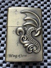 Kantai (Xantai) JT2 Windproof Fluid Lighter 3D Emblem of Dragon Wing of Love NEW picture