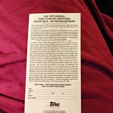 2002 Topps Baseball Ticket to History Sweepstakes 1952 World Series Replica Game picture
