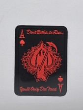 DEATH GRIM REAPER DON'T BOTHER TO RUN YOU'LL ONLY DIE TIRED PATCH ACE OF SPADES picture