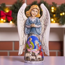 Hand Carved Wooden Angel 12.9