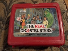The Real Ghostbusters 1986 Vintage Red Lunch Box Slimer picture