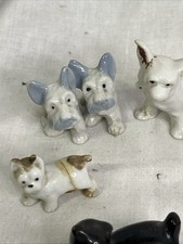 Vintage Ceramic Miniature Animal Lot Japan Bone China Micro Dogs Cats Mice Figur picture