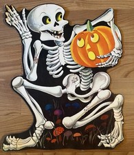 Vintage 16” Halloween Cut Out Skeleton with JOL Mushrooms German ? 1930s ? Rare picture