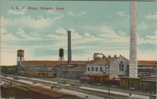 C.G.W. Shops Oelwein Iowa c1910s Chicago Great Western Railway Rail Yard picture