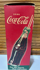 Coca-Cola Vintage Soda Straw Dispenser Box 10.5 Inch Straws Red/Green/Beige picture