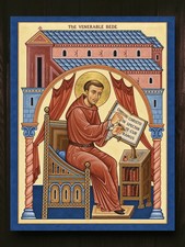 Saint Bede the Venerable Icon — English Church Father | 23x30 cm (9