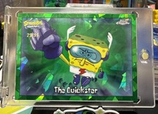 2025 Topps Chrome SpongeBob Sapphire The Quickster Green Parallel 29/99 picture