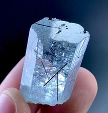 67 Carat Aquamarine Crystal with Schorl Specimen From Skardu Pakistan picture