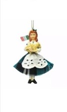 Irish Girl Christmas Ornament with Ireland Flag and a Lamb picture