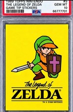 Topps 1989 Nintendo Game Tip Stickers Zelda Link #5 PSA 10 Cert 66777701 picture