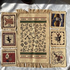 El Paso Saddle Blanket Co, Vintage Western Cowboy (6) Coasters And (1) Placemat. picture