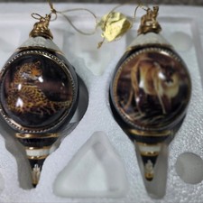 Bradford Editions Charles Frace Majestic Cats Porcelain Ornaments Jaguar Cougar picture