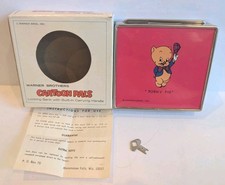 NOS Vtg 1970s Warner Bros Porky Pig Bank Gerett Mesa Federal Savings CO w/ Key picture