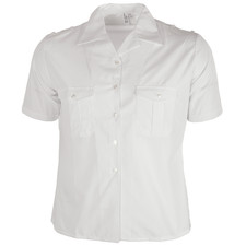 French Navy White Toulon Dress Shirt Size 54 Anchor Insignia Military Surplus picture