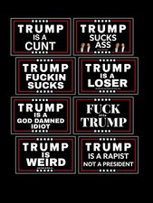 ANTI TRUMP 8 Sticker Bundle Vinyl Decal Bumper Sticker Tumbler Hardhat picture