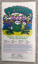 Vintage 1998 Froggers Grill Bar Menu Orlando Florida Rosemont Oviedo Ocoee Rare  picture