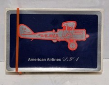 Vintage American Airlines DH-4 U.S. Mail Playing Cards Deck SEALED Collectible picture