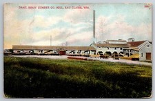 Dan'l Shaw Lumber Co Mill Eau Claire Wis C1907 Postcard U18 picture