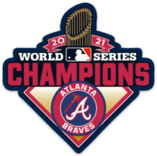 Atlanta Braves World Series Champions 2021 Logo type MLB Baseball Die-Cut MAGNET picture