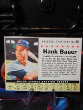 early 60s Post Ceral Kansas City Athletics baseball card Hank Bauer picture