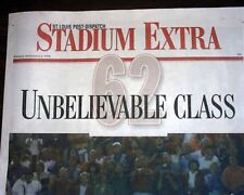 MARK McGWIRE SETS HOME RUN RECORD 1998 Stadium Newspaper - Pre-Steroid Exposure picture