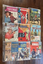 P:GOLD KEY 1960’s Vintage Western Comics Lot Of 9; Rifleman, Bonanza…; Mid Grade picture