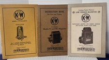 3-Vintage Early 1900s K-W Magnetos Instruction Maintenance Diagrams Catalogs picture
