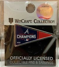 ATLANTA BRAVES 2021 NATIONAL LEAGUE CHAMPS PENNANT LAPEL COLLECTOR PIN WINCRAFT picture
