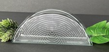 Vintage MCM Lausitzer Modern Op-Art Bent Crystal Glass Napkin Letter Holder picture