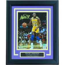 Magic Johnson Autographed Los Angeles Lakers Deluxe Framed 8x10 Photo - Beckett picture