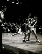 GA104 Original Photo WOMENS BASKETBALL Fighting for Possession Referee Watching picture