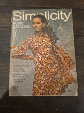 Simplicity Home Catalog 1969 Fall Fashion Sewing Patterns Winter Cover Torn.  picture