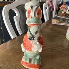 VINTAGE DISNEY DONALD DUCK CHALK PLASTER CARNIVAL STATUE C. 1940'S 1950'S picture