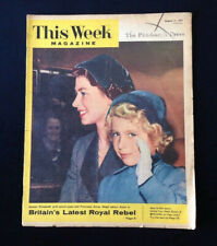 THIS WEEK Magazine - August 11, 1958 - Queen Elizabeth & Princess Anne Cover picture