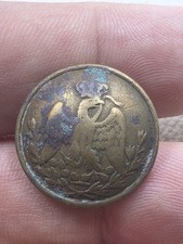 Mexico Maximiliano Military Dug Button French Mexican Empire Maximilian 21mm picture