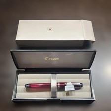 Pilot Custom 74 Fountain Pen Burgundy 14K Fine F Nib Box Japan picture