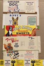 Vintage LOT of 6 Labels for Cat & Dog Lovers. Just Look at Those Beautiful Pets picture
