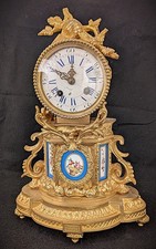 French 19th Century Sevres Gilt Bronze and Porcelain Clock picture