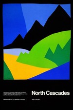 🌲 North Cascades Art Poster - Vintage National Park Print 16x24” - Premium picture