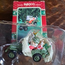 NEW VTG Enesco Christmas Ornament “Good Will Toward Men” Limited Santa In Jeep picture