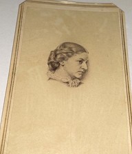 Rare Antique American Civil War Era Art Portrait of Lovely Lady CDV Tax Stamp US picture
