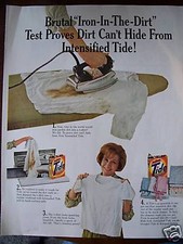 1966 Tide Detergent Iron In Dirt Test Ad picture