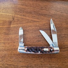 1996 Bulldog Genuine Bone Peanut Knife Solingen Germany Hammer Forged Mint picture