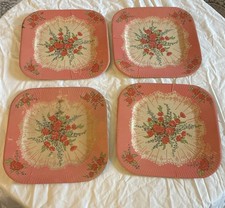 Vintage Miscellaneous Set Of paper floral plates (4) picture