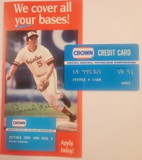 Vintage Crown Petroleum Credit Charge Card Expired 1991 - Brooks Robinson picture
