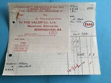 The Valor Co Ltd Birmingham 1942 Esso  Receipt  R43436 picture