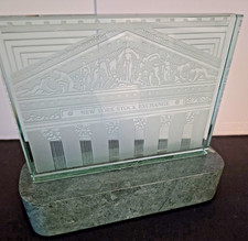 Vtg rare 3D New York Stock Exchange (Laser Etched) 200th anniv. marble base picture