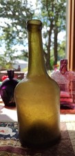 Black Glass Dutch Long Neck Porter Bottle, Half Size 1760-1780 picture