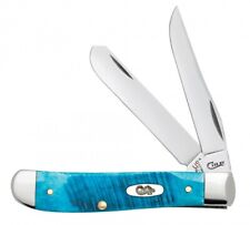 Case xx Mini Trapper Knife Sawcut Caribbean Blue Bone Stainless Pocket 25593 picture