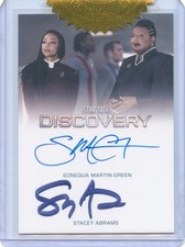 VHTF Star Trek Discovery S4 Dual Autograph of Sonequa Martin-Green Stacey Abrams picture